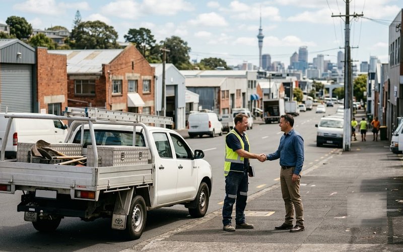 Auckland business owner with a work vehicle financed through fundr