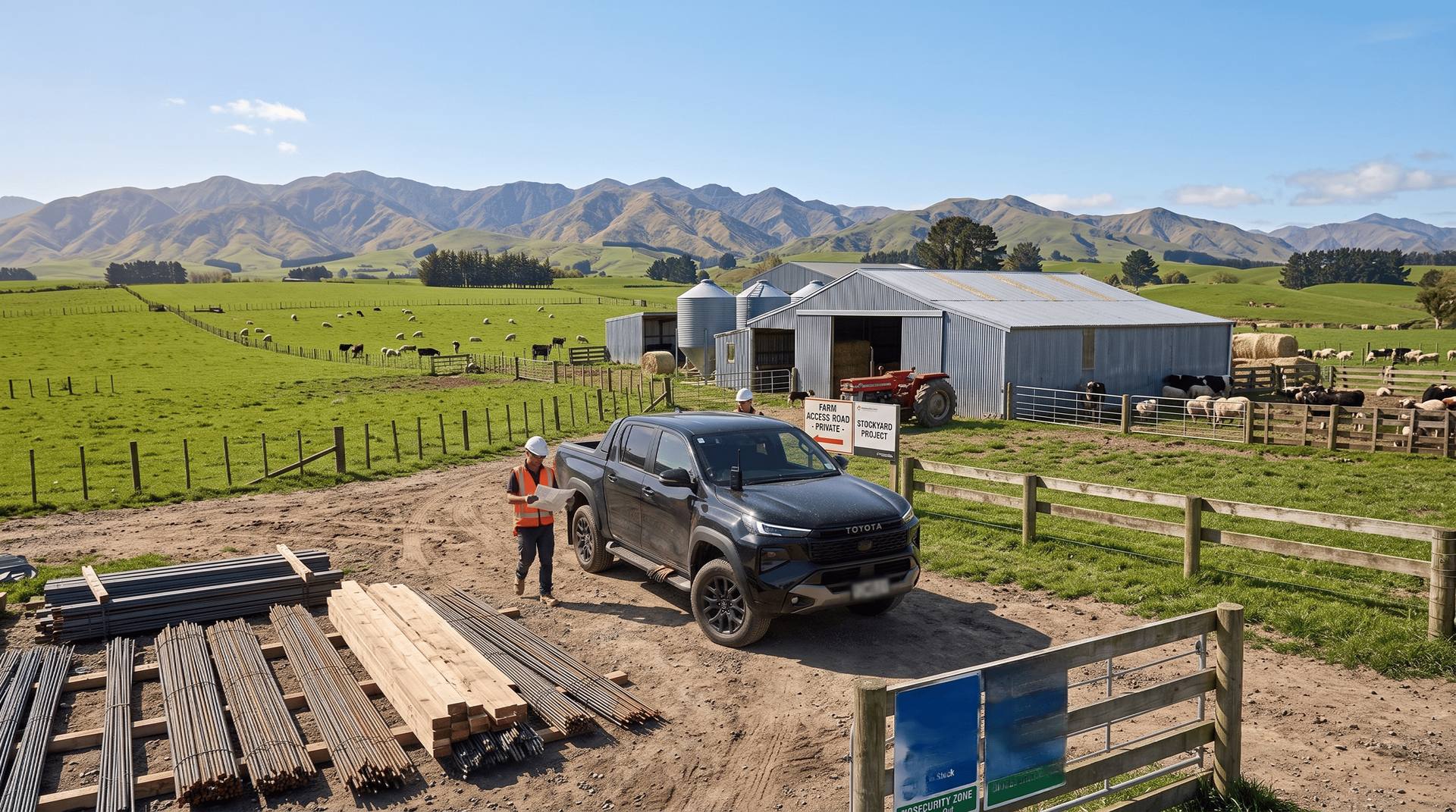 Toyota Hilux ute parked on an NZ farm, financed by fundr
